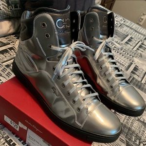 Salvatore Ferragamo silver Stephen 2 sneakers 12